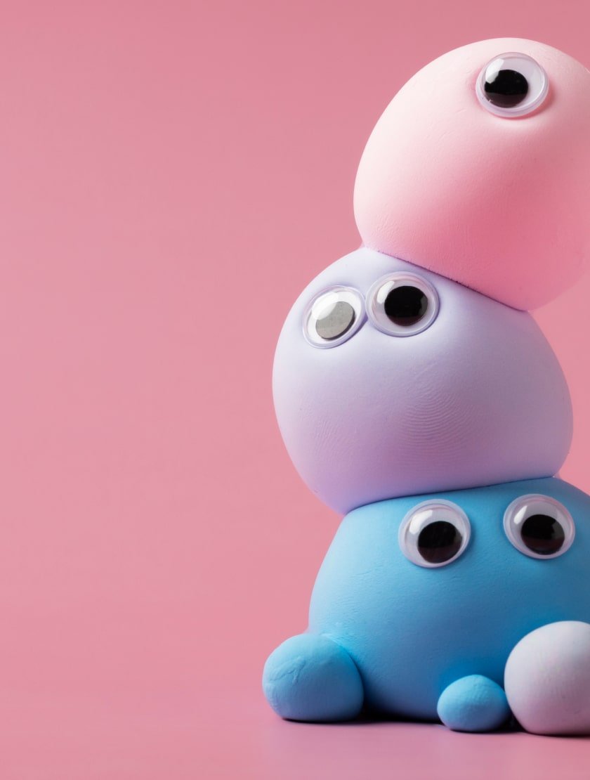 Funny play dough shapes 1 min